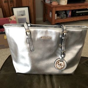 Michael Kors silver Christmas tote…used once